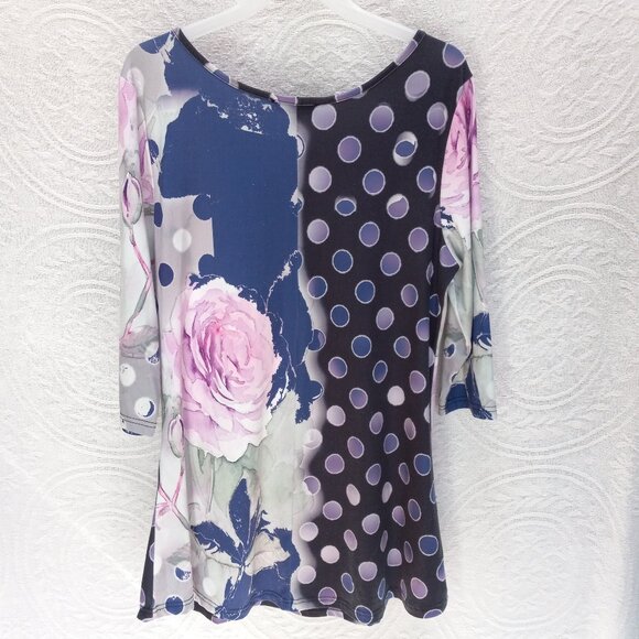 Azalea Knit Colorful Artistic Tunic Dress Top Sz-XL (T-390) - Picture 13 of 13